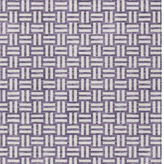 Purple And Ivory Geometric Washable Indoor Outdoor Area Rug Photo 6
