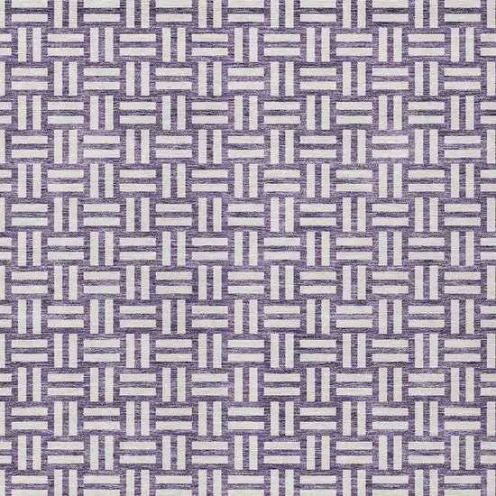 Purple And Ivory Geometric Washable Indoor Outdoor Area Rug Photo 6