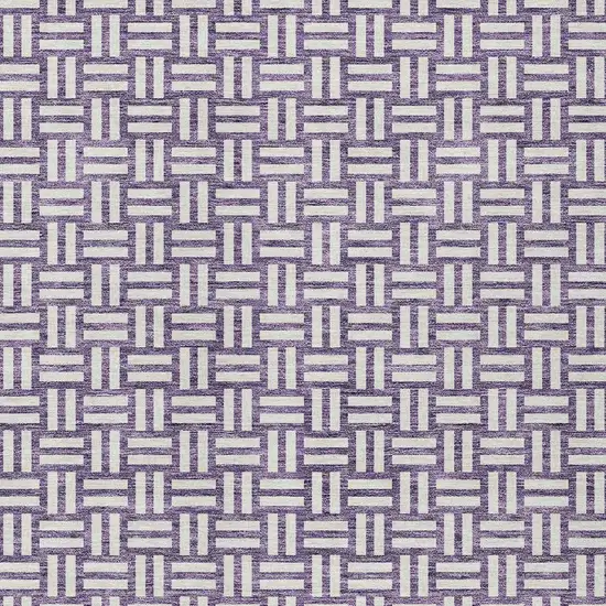 Purple And Ivory Geometric Washable Indoor Outdoor Area Rug Photo 6