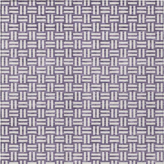 Purple And Ivory Geometric Washable Indoor Outdoor Area Rug Photo 7