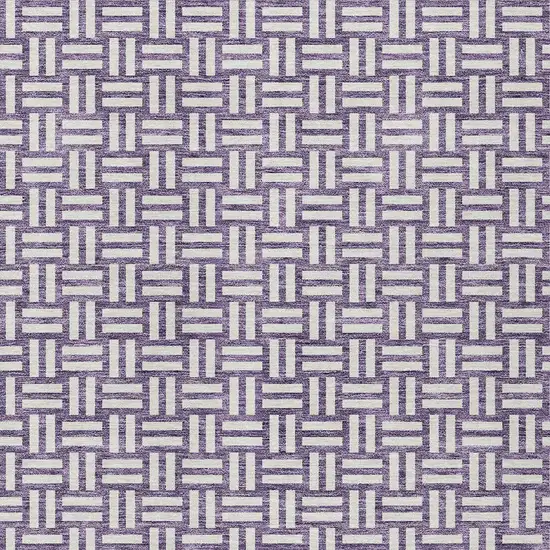 Purple And Ivory Geometric Washable Indoor Outdoor Area Rug Photo 6