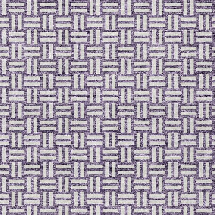 Purple And Ivory Geometric Washable Indoor Outdoor Area Rug Photo 6