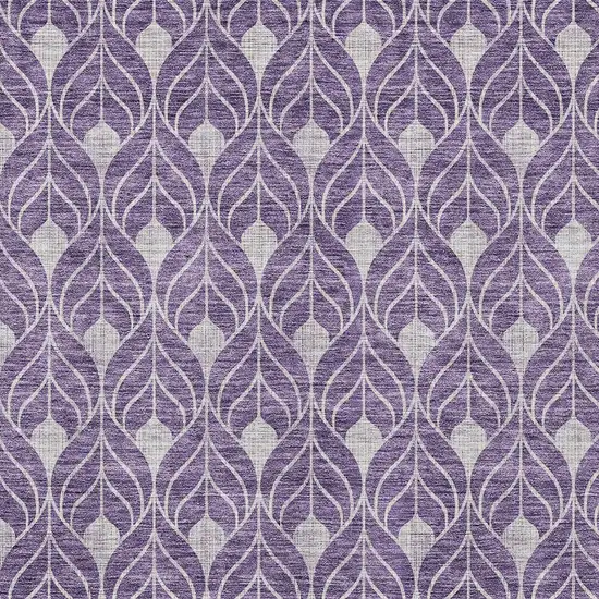 Purple And Ivory Geometric Washable Indoor Outdoor Area Rug Photo 5