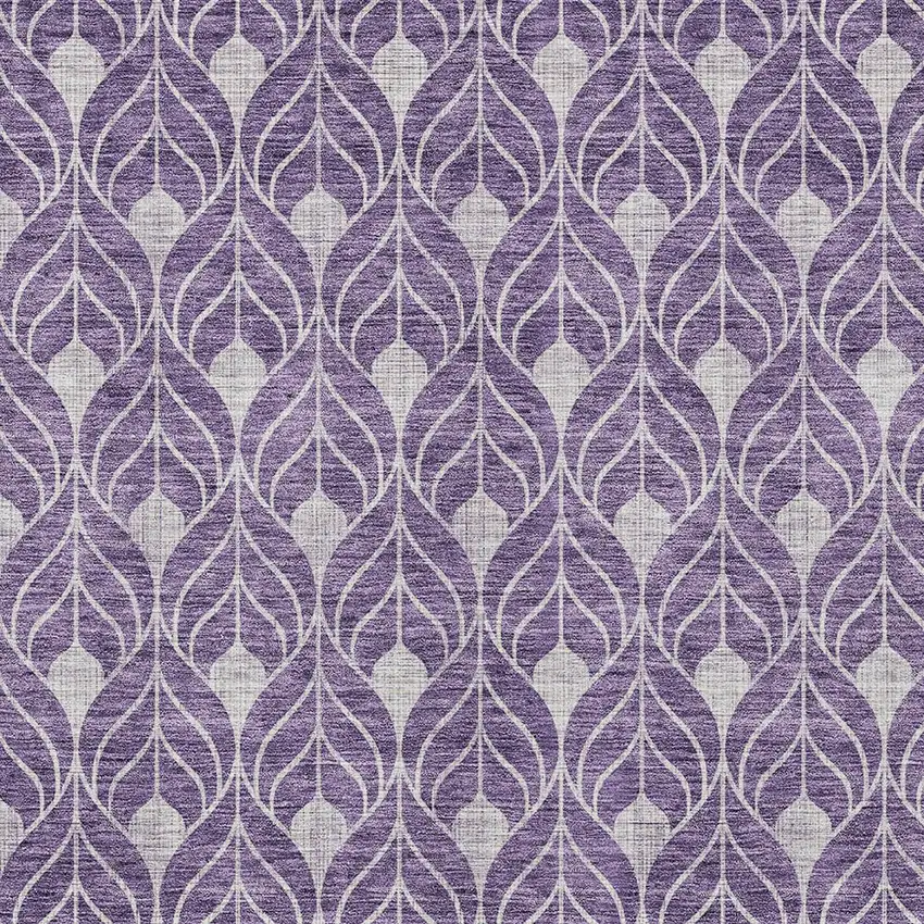 Purple And Ivory Geometric Washable Indoor Outdoor Area Rug Photo 5