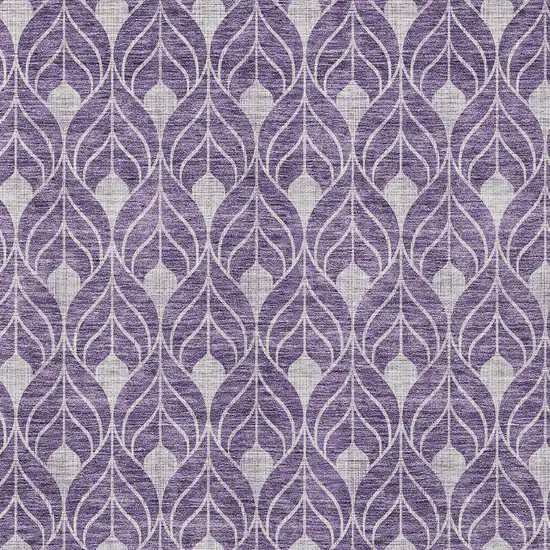 Purple And Ivory Geometric Washable Indoor Outdoor Area Rug Photo 5