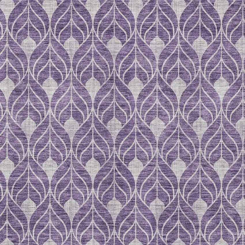 Purple And Ivory Geometric Washable Indoor Outdoor Area Rug Photo 5