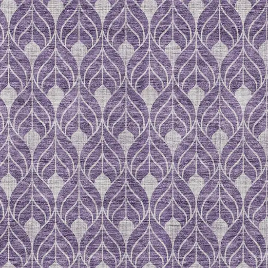 Purple And Ivory Geometric Washable Indoor Outdoor Area Rug Photo 5