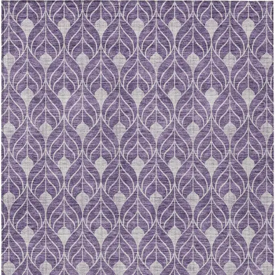 Purple And Ivory Geometric Washable Indoor Outdoor Area Rug Photo 6