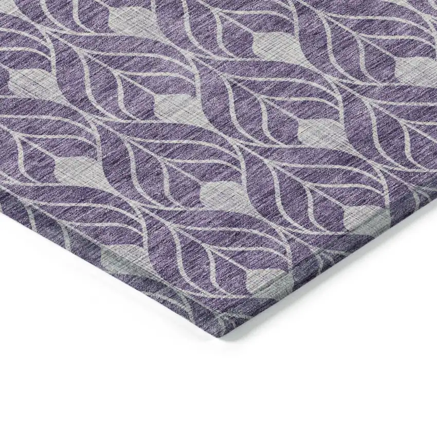 Purple And Ivory Geometric Washable Indoor Outdoor Area Rug Photo 4