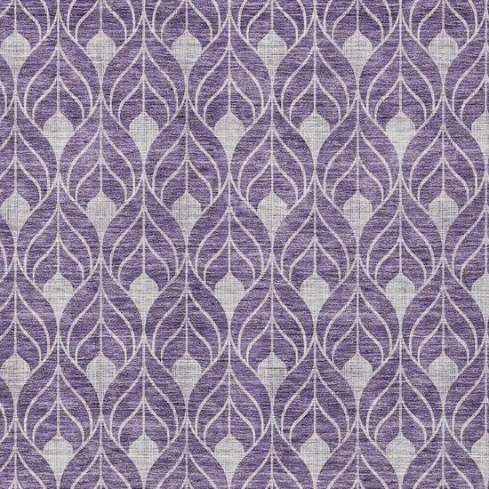 Purple And Ivory Geometric Washable Indoor Outdoor Area Rug Photo 5