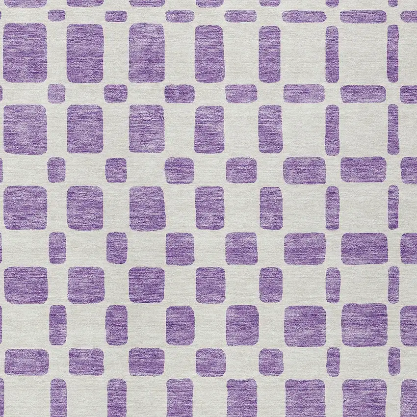 Purple And Ivory Geometric Washable Indoor Outdoor Area Rug Photo 6