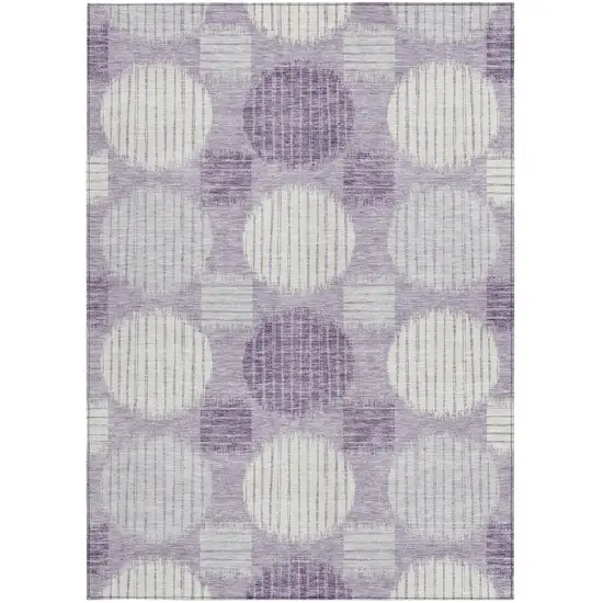 Purple And Ivory Geometric Washable Indoor Outdoor Area Rug Photo 6