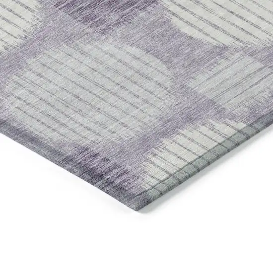 Purple And Ivory Geometric Washable Indoor Outdoor Area Rug Photo 5