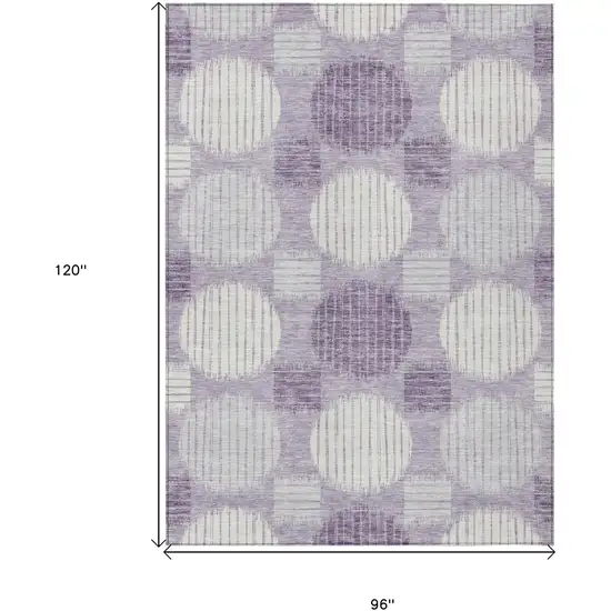 Purple And Ivory Geometric Washable Indoor Outdoor Area Rug Photo 3