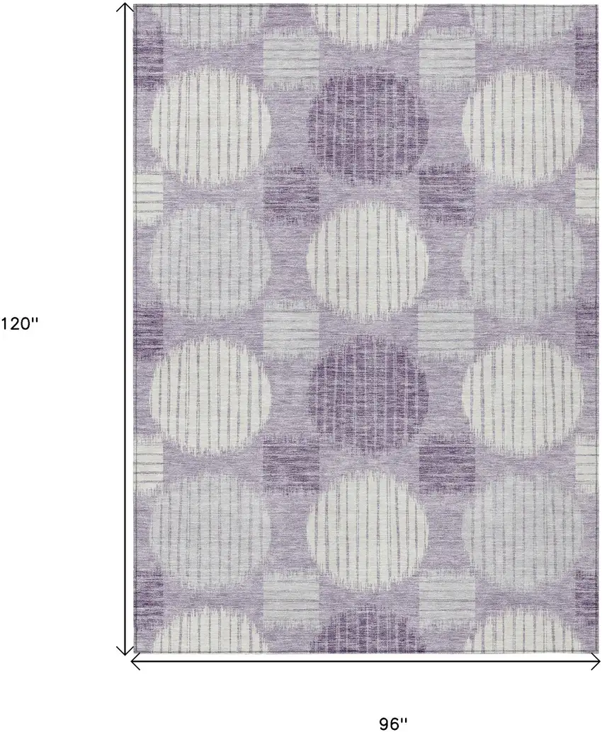 Purple And Ivory Geometric Washable Indoor Outdoor Area Rug Photo 3