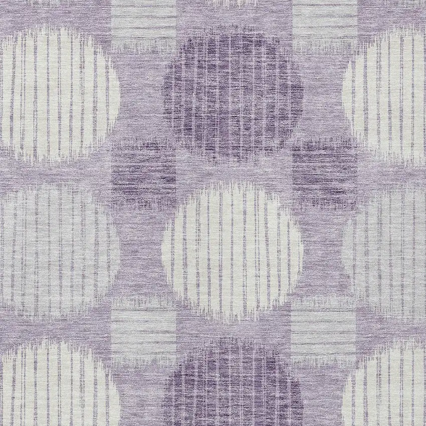 Purple And Ivory Geometric Washable Indoor Outdoor Area Rug Photo 6