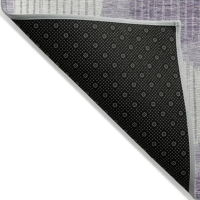 Purple And Ivory Geometric Washable Indoor Outdoor Area Rug Photo 4