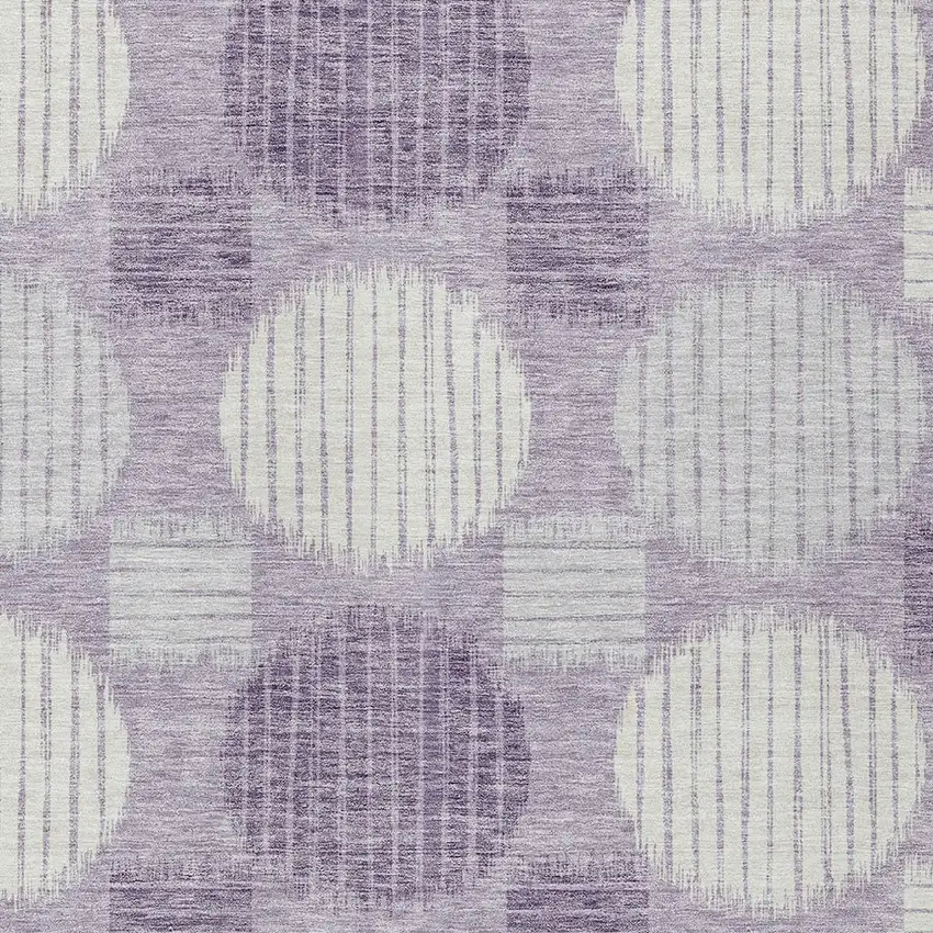Purple And Ivory Geometric Washable Indoor Outdoor Area Rug Photo 6