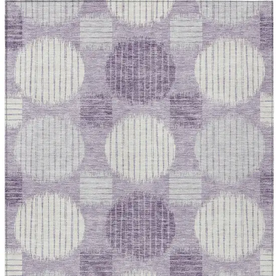 Purple And Ivory Geometric Washable Indoor Outdoor Area Rug Photo 7