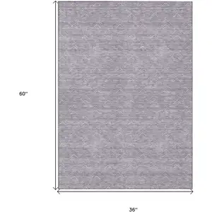 Photo of Purple And Ivory Geometric Washable Indoor Outdoor Area Rug