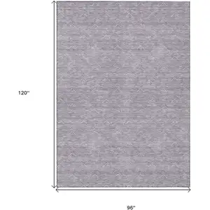 Photo of Purple And Ivory Geometric Washable Indoor Outdoor Area Rug