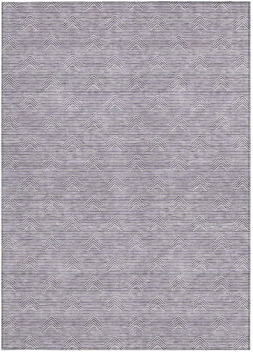 Purple And Ivory Geometric Washable Indoor Outdoor Area Rug Photo 7
