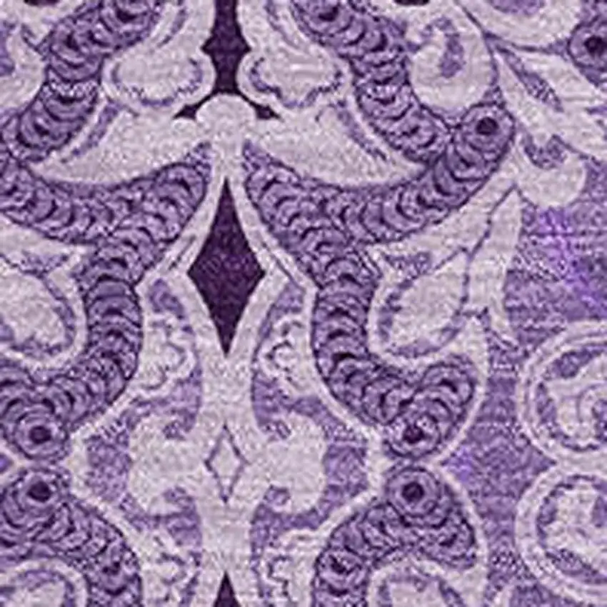 Purple And Ivory Medallion Washable Area Rug With UV Protection Photo 3