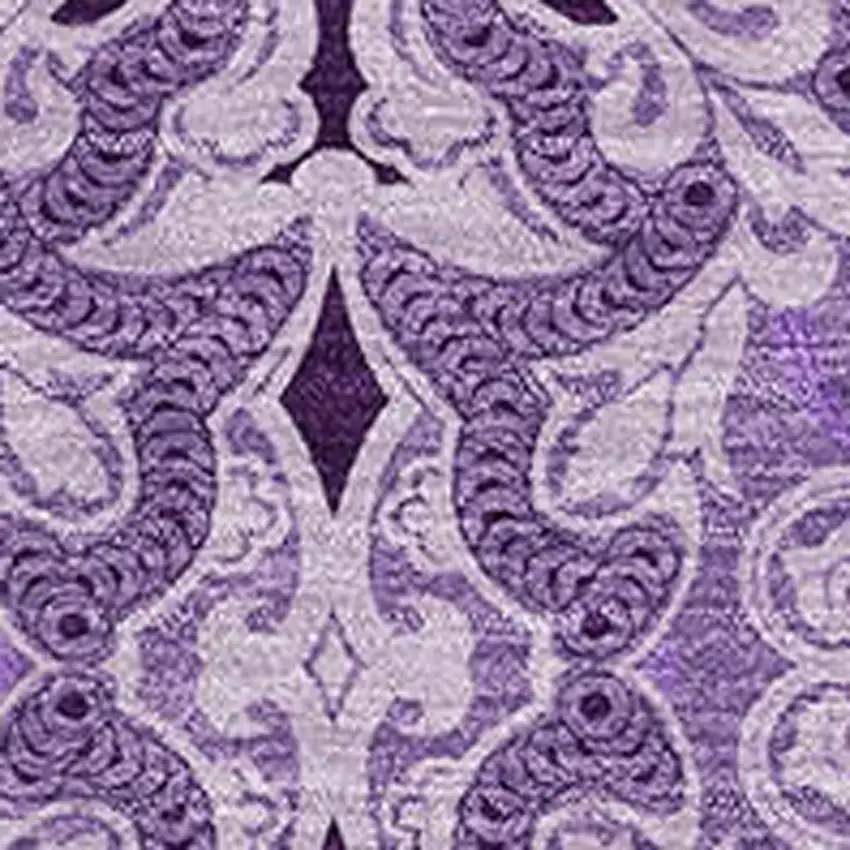 Purple And Ivory Medallion Washable Area Rug With UV Protection Photo 3