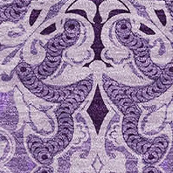 Purple And Ivory Medallion Washable Area Rug With UV Protection Photo 3