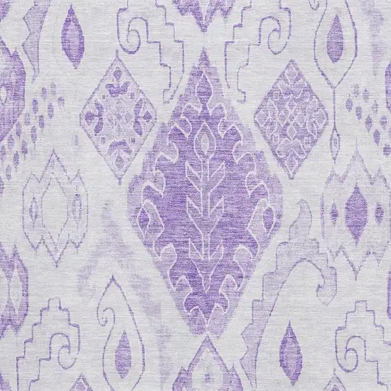 Purple And Ivory Moroccan Washable Area Rug With UV Protection Photo 3