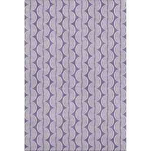 Photo of Purple And Ivory Ogee Washable Area Rug With UV Protection