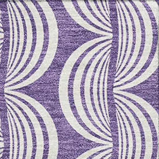 Purple And Ivory Ogee Washable Area Rug With UV Protection Photo 3
