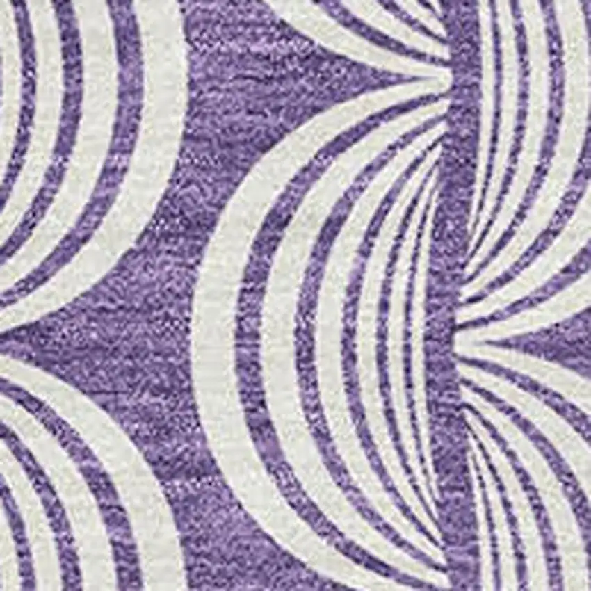 Purple And Ivory Ogee Washable Area Rug With UV Protection Photo 2