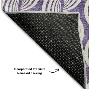 Photo of Purple And Ivory Ogee Washable Area Rug With UV Protection