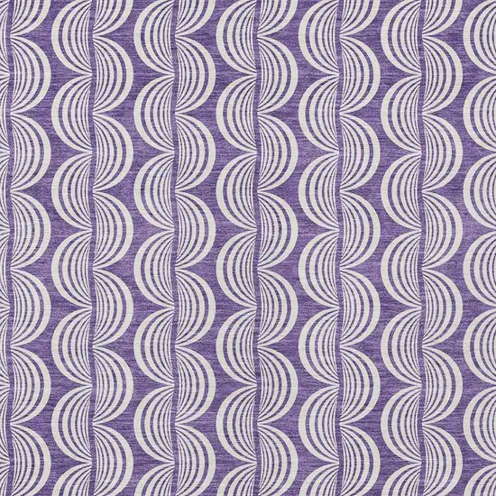 Purple And Ivory Ogee Washable Indoor Outdoor Area Rug Photo 5