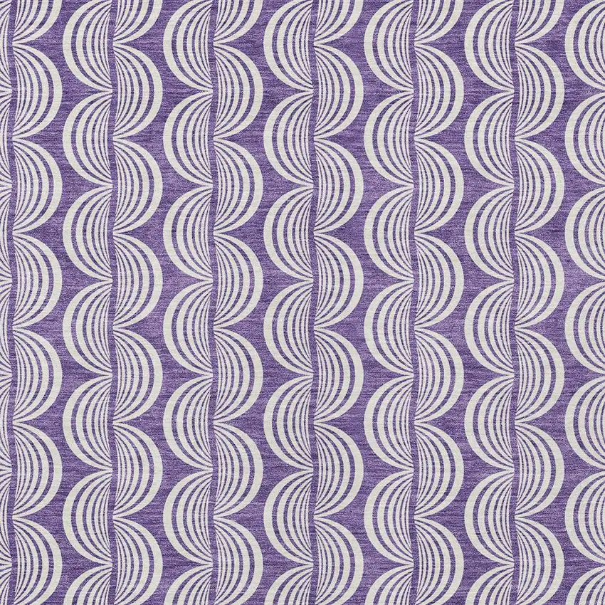 Purple And Ivory Ogee Washable Indoor Outdoor Area Rug Photo 5