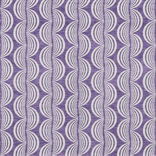 Purple And Ivory Ogee Washable Indoor Outdoor Area Rug Photo 5