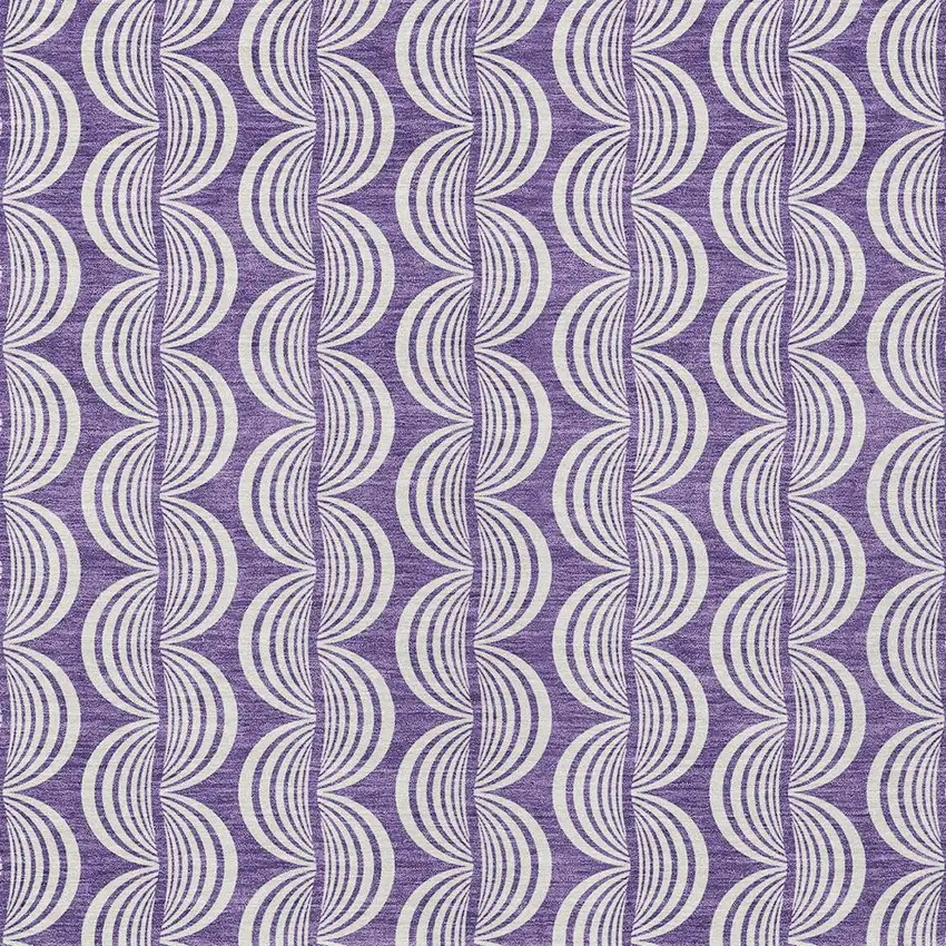 Purple And Ivory Ogee Washable Indoor Outdoor Area Rug Photo 5