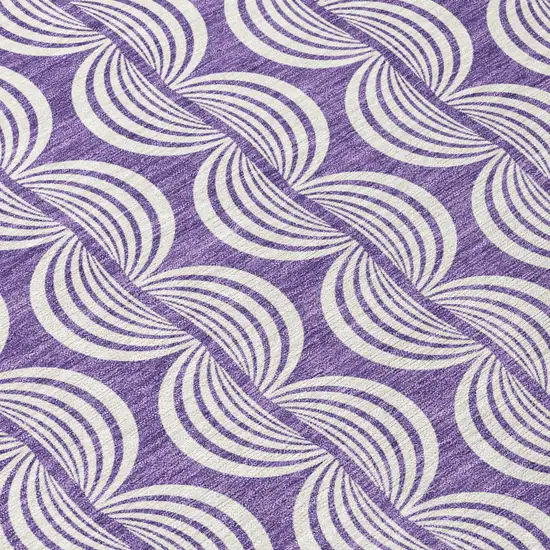 Purple And Ivory Ogee Washable Indoor Outdoor Area Rug Photo 8