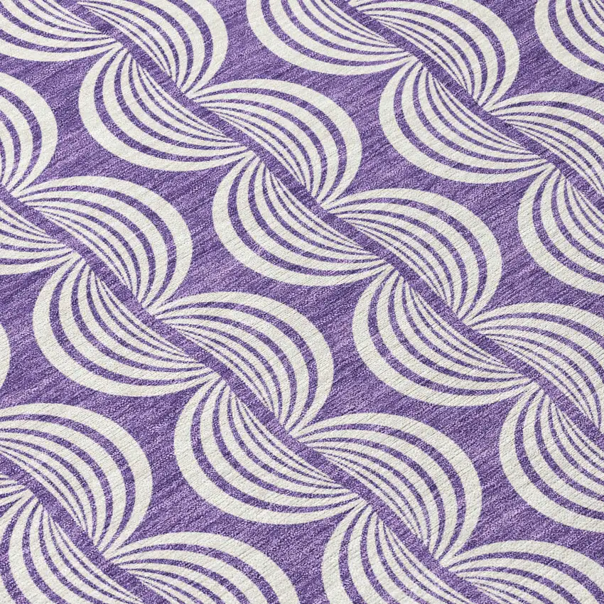 Purple And Ivory Ogee Washable Indoor Outdoor Area Rug Photo 8