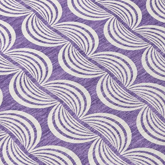 Purple And Ivory Ogee Washable Indoor Outdoor Area Rug Photo 8