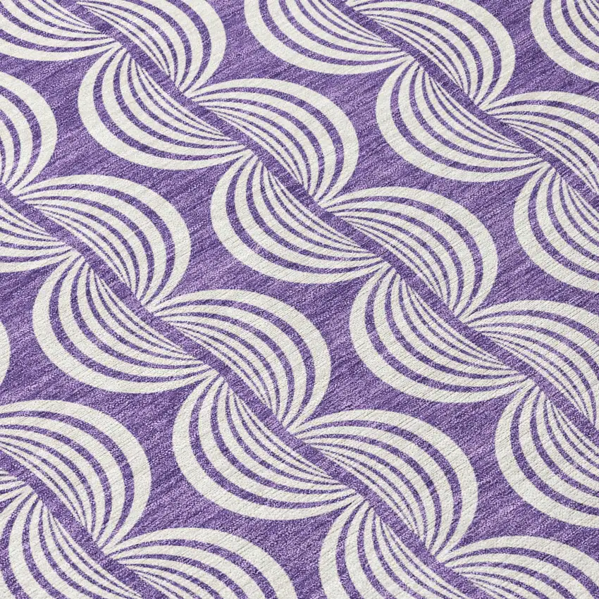 Purple And Ivory Ogee Washable Indoor Outdoor Area Rug Photo 8