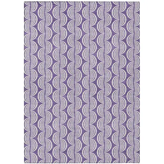 Purple And Ivory Ogee Washable Indoor Outdoor Area Rug Photo 2