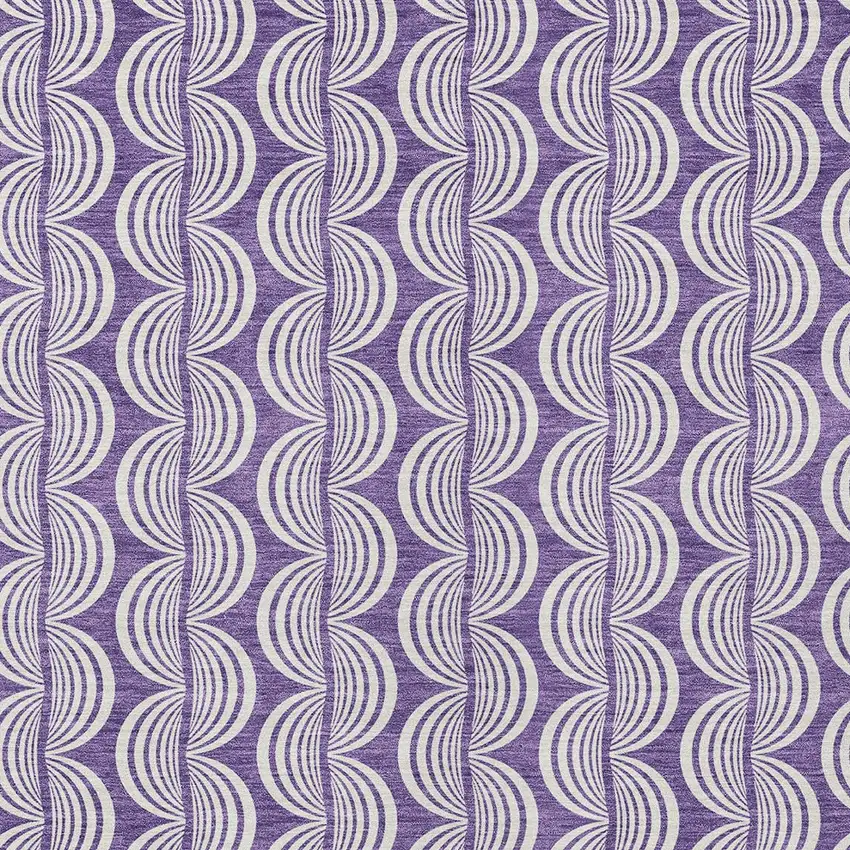 Purple And Ivory Ogee Washable Indoor Outdoor Area Rug Photo 5