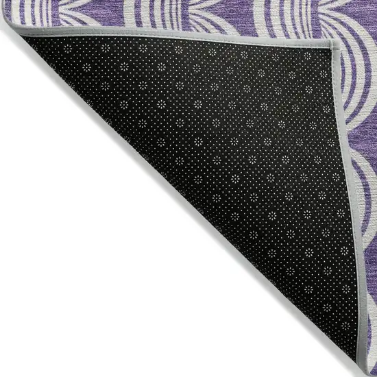 Purple And Ivory Ogee Washable Indoor Outdoor Area Rug Photo 3