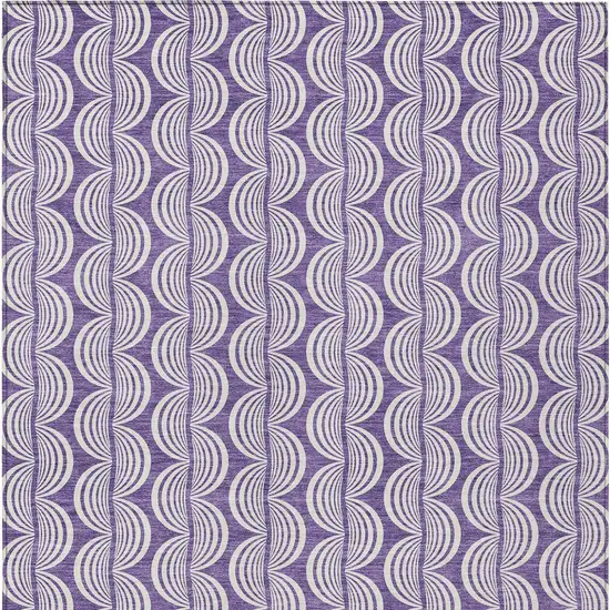 Purple And Ivory Ogee Washable Indoor Outdoor Area Rug Photo 5