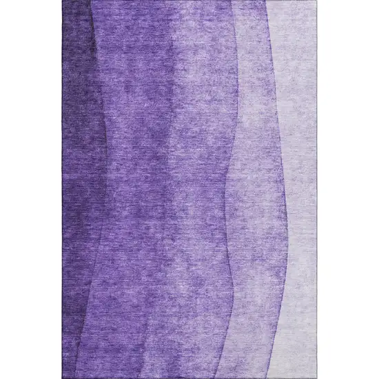 Purple And Ivory Ombre Washable Area Rug With UV Protection Photo 1