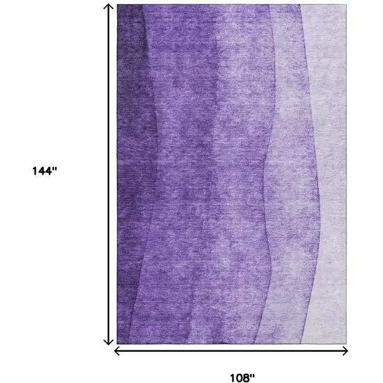 Purple And Ivory Ombre Washable Area Rug With UV Protection Photo 5
