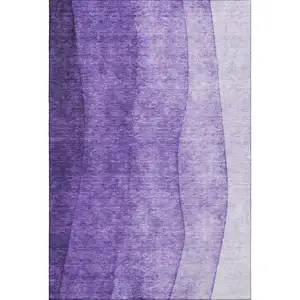 Photo of Purple And Ivory Ombre Washable Area Rug With UV Protection