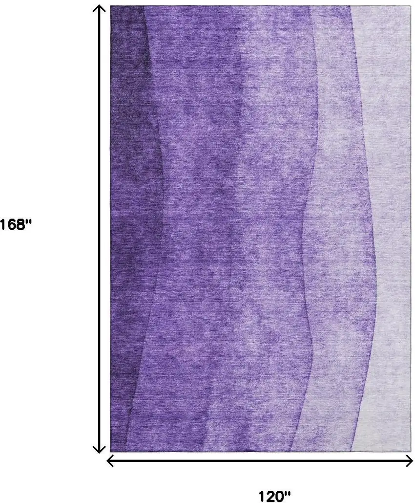 Purple And Ivory Ombre Washable Area Rug With UV Protection Photo 6
